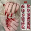 Rhinestones Mini Irregulares de 12 Compartimentos Transfronteiriços para Nail Art, Rhinestones Dourados de Cor Mista com Fundo Plano para Decorações de Unhas Atacado