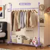 Cabideiro de chão resistente para uso doméstico no quarto, cabideiro interno móvel, varal simples, cabideiro de dormitório