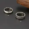 Anillo Trenzado Retorcido Simple de Moda en Plata de Ley s925 al por Mayor Anillo Abierto Retro para Mujer Joyería