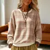 Sudadera con capucha redonda de estilo europeo y americano, nueva, para mujer, de Amazon AliExpress, estilo largo, holgada y casual, a rayas y cuadros