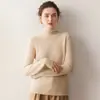 Nuevo Suéter de Cachemir Grueso de Cuello Alto para Mujer Otoño e Invierno, Suéter Básico de Punto Suave de Manga Larga