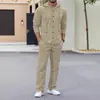 2025 Nuevo Amazon Sudadera con Capucha de Manga Larga Conjunto Lino Otoño Holgado Casual Algodón Lino Cárdigan Camisa
