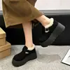 Sapatos Loafers de Venda Quente Sapatos de Algodão para Neve 2026 Novo Estilo Inverno Sola Grossa Aumento de Altura Botas de Neve Femininas com Veludo Espesso Sapatos Birkenstock
