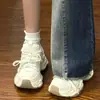 Zapatillas de plataforma gruesa estilo "dad" para mujer, nuevo modelo de otoño 2006, zapatos blancos versátiles de malla transpirable, zapatillas deportivas casuales de moda