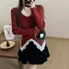 Estilo Novo Outono e Inverno Estilo Francês Puro Desejo Sexy Retrô Puro Desejo Renda Slim Malha Camisa Básica