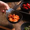 Plato de cerámica para condimentos estilo japonés vajilla de cocina sushi snack creativo plato pequeño con asa plato para salsa para hot pot venta al por mayor