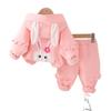 Roupas de Outono para Menina 2025 Primavera e Outono Novo Estilo Moda para Menina Moletom Casual para Menino Conjunto de Três Peças
