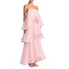 Vestido de Alças Espaguete Feminino Transfronteiriço Babado 2025 Cor Sólida Multicamadas Moda Casual Europeia e Americana Novo Verão Europeu e Americano