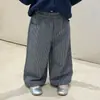 Pantalones rectos de cuadros retro Maiyoyo para niños y niñas, pantalones casuales holgados y elegantes para bebés y niños pequeños