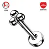 Brinco de titânio G23 F136 dente interno três bolas piercing de lábio piercing de nariz bola leve piercing de osso da orelha liga de titânio joia piercing brincos
