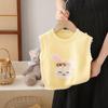 Colete de camisola para meninas Cabeça de coelho pequeno colete de malha para meninas Outono e Inverno Novo Colete de Coelho dos Desenhos Animados Estilo Coreano Bonito Voltar