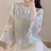 Novo Conjunto de Roupa Estilo Chinês 2025 Novo Estilo Hanfu Melhorado com um Conjunto de Duas Peças com uma Saia