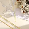 Collar de tres capas con clip de papel de hueso de serpiente de nuevo producto transfronterizo, gargantilla de cobre con diseño elegante, joyería para citas para mujeres