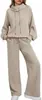 Conjunto de Dos Piezas Nuevo para Mujer Otoño e Invierno 2026 Europeo y Americano: Conjunto Informal de Sudadera con Top de Cuello Alto de Manga Larga y Pantalones de Pierna Ancha de Cintura Alta