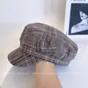 Chapéu Boina Retrô Estilo Hong Kong para Mulheres, Nova Versão Coreana de Outono, Boné de Beisebol Versátil da Moda, Elegante Chapéu Octogonal