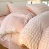 Juego de Cama de Terciopelo Coral de Cuatro Piezas para Otoño e Invierno Sábanas Funda Nórdica Franela Terciopelo de Leche Ropa de Cama Funda Nórdica Peluda Juego de Sábanas de Cama de Tres Piezas