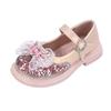 Nuevos Zapatos Infantiles Primavera 2025 Venta al por Mayor Niñas Lazo de Pedrería Niños Medianos Dibujos Animados Lindos Zapatos de Princesa con Luces