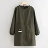 Estilo Coreano Princesa Reversible Delantal Ropa de Hogar para Cocina Tienda de Uñas Floristería Delantal de Manga Larga Ropa de Trabajo para Mujer Estampada para Adultos