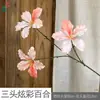 3 Lírios Coloridos, 7 Flores de Bauhinia, Enfeites para Sala de Estar de Casa, Flores Artificiais, Adereços para Fotografia de Casamento, Flores Decorativas de Seda