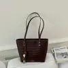 Bolsa de ombro tote casual de trama com padrão de losango transfronteiriça 2026, bloco de cores novo, estilo coreano, grande capacidade, para o dia a dia e para o trabalho