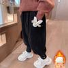 Calça de Fleece para Meninas Outono e Inverno 2025 Novo Estilo Engrossado de Inverno Roupas de Inverno Casuais para Bebês Meninas Crianças