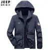 Chaqueta con capucha para trabajo transfronterizo para hombre con terciopelo grueso, otoño invierno, holgada, multibolsillos, ropa de invierno para papá de mediana edad