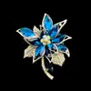 2025 Nova Broche de Flor de Cristal de Alta Qualidade Broche de Liga de Zinco Microcravejado com Zircônia Broche Elegante Elegante Acessórios de Broche