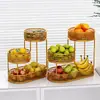 Plato de Frutas, Plato de Frutas de Múltiples Niveles para Sala de Estar y Casa de Té, Estante de Almacenamiento de Frutas, Plato de Exhibición de Bocadillos, Cesta de Frutas de Lujo Ligero, Shihua