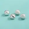 Plata de Ley S925 Hecho a Mano Cuentas Espaciadoras de Plata Cepilladas Irregulares Espaciadores Pulsera de Cristal DIY Pulsera Cuentas Sueltas