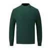 Nuevo Suéter de Punto de Cuello Alto Medio para Hombre de Otoño e Invierno, Color Sólido, Manga Larga, Versátil, Sencillo, Suéter Pulóver Cálido para Hombre