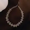 Corea del Sur Dongdaemun estilo ins simple estilo frío collar de cuentas de cristal banda para el pelo corta collar lateral de encaje para mujer