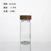 Tapa de Madera Botella Transparente para Condimentos Botella para Condimentos de Barbacoa Botella de Vidrio Botella Vacía Salero de Vidrio a Prueba de Fugas Frasco para Condimentos Botella Pequeña Botella Dosificadora