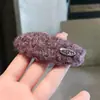 Presilha de Cabelo Oval de Pelúcia Roxa Suave e Elegante, Acessório de Cabelo Versátil da Moda e de Alta Qualidade para Franja de Mulheres