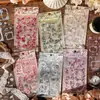 Hoja de pegatinas PET transfronteriza Serie Jardín Escénico 4 hojas por paquete Tema Borde Floral Material Base Pegatina DIY