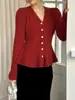 Cárdigan de punto estilo sirena inspirado en Chanel 2026 Primavera Nuevo Cuello en V Diseño Elegante Abrigo Suéter Top para Mujer