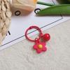 Estilo coreano elegante fresco flor de borracha macia Bell chaveiro doces cor DIY chaveiro pingente saco ornamentos