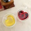 Taza de vidrio creativa en forma de corazón con una taza de amor taza de café taza para amantes alta de borosilicato de doble capa aislada para té perfumado bebida
