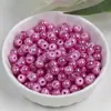 Cuentas Arcoíris Dingyi de 6 mm Cuentas de Resina de Rayas de Colores Electroplateadas Cuentas Sueltas con Agujero Pasante Cuentas Espaciadoras Pulsera DIY Accesorios de Joyería