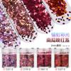 Lantejoulas glitter para unhas pó glitter gradiente conjunto azul roxo 123mm misturado esmalte de unha joias material epóxi