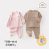 Conjunto de Ropa de Otoño para Bebé con Forro de Felpa, Ropa Interior Térmica Engrosada para Bebés, Ropa Cómoda Cálida para Niños, Pijama Separado para Invierno