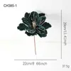 Flor de Natal Flor Artificial de Alto Padrão Luxo Acessível Flocagem Pó Pegajoso Pó Dourado Flor de Magnólia Arranjo de Cena Decoração Arranjo de Flores Estacas