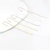 Brincos de Pino com Haste em U Ouro Real 14K18K Cor Preservada Feitos à Mão Acessórios para Brincos Material de Haste para Brinco em Forma de Corrente DIY A59