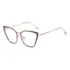 2025 Nueva Moda Espejo Liso Dorado Retro Personalidad Marco de Gafas Ojo de Gato Color Cambiante de Moda Gafas con Luz Azul Anti-Luz Azul Comercio Exterior