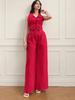 Conjunto Casual de Pantalón de Dos Piezas sin Mangas con Cintura Ajustada para Mujer, Nuevo Estilo Europeo y Americano, Hecho a Medida de Fábrica