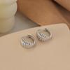 Aretes de Aro Brillantes de Plata de Ley 925 para Mujer Aretes de Bambú de Alta Gama Estilo Ins Aretes de Lujo Accesible Joyería al Mayoreo