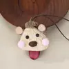 Casca de Fruta Indonésia Natural Sino de Mão para Cachorro Pingente DIY Feito à Mão Animal Fofo Chaveiro Decoração de Bolsa
