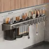 Estante de Almacenamiento para Cocina Montado en la Pared Escurridor para Cubiertos Estante Colgante Multifuncional para el Hogar para Palillos Cuchara Cuchillo Tenedor Espátula