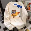 Nova Blusa de Moletom Gola Redonda Estilo Coreano Fina Americana para Mulheres Outono e Inverno Oversize Tendência Marca Tie-Dye Estilo Campus Top