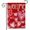 Bandera de Jardín Caliente Transfronteriza Día de San Valentín Amor Rojo Exterior Decorativa Lino Doble Cara Bandera de Jardín