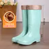 Botas de Chuva para Mulheres, Botas de Chuva de Cano Curto com Pelúcia, Botas de Água Antiderrapantes de Cano Médio e Alto, Galochas de Cano Baixo e Boca Rasa, Sapatos de Borracha para Trabalho